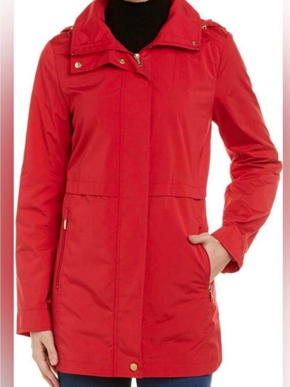 Cole Haan Red Lightweight Women’s Rain Jacket
